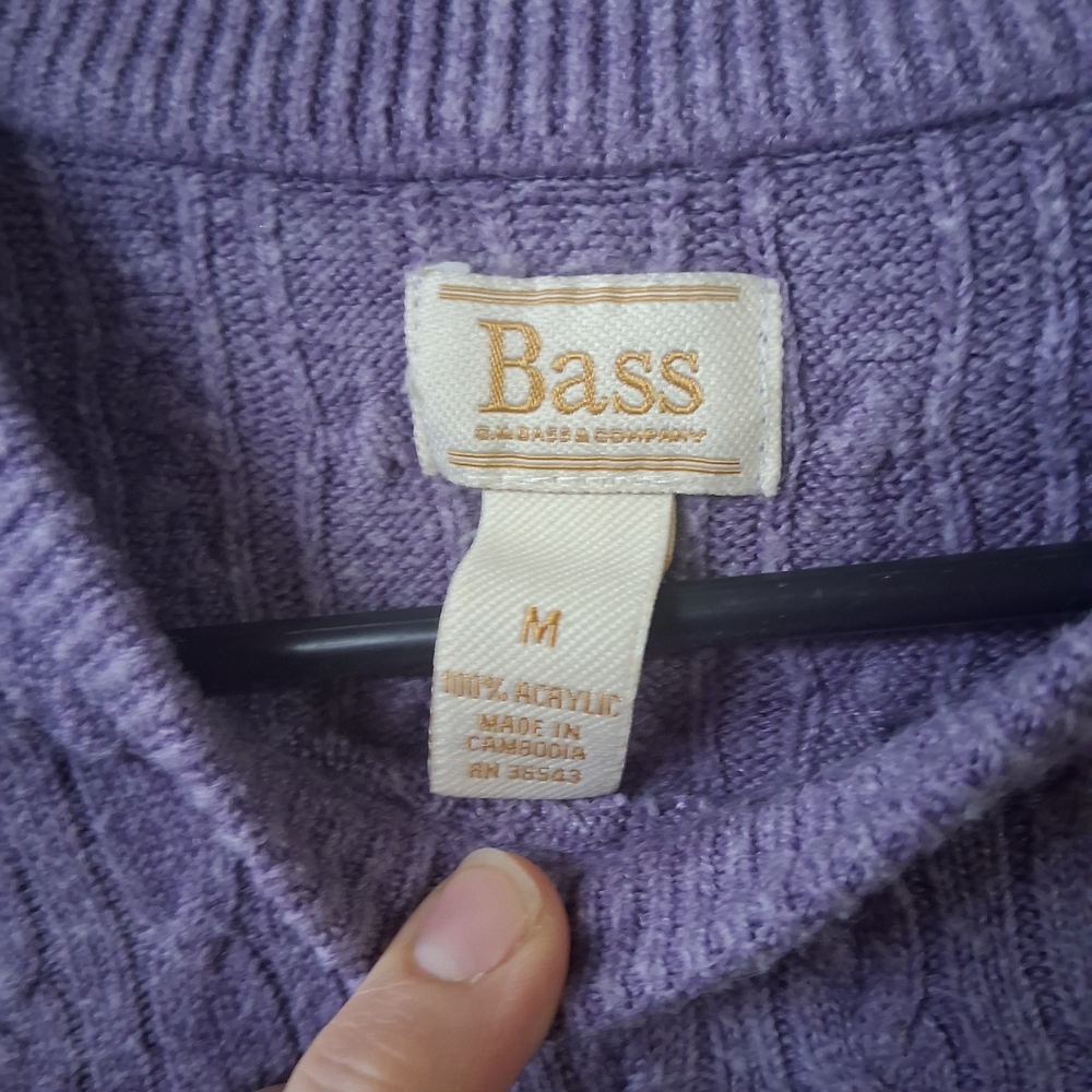 Bass WomensPurple Cable Knit Sweater - Picture 2 of 3